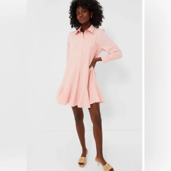 TUCKERNUCK Crepe Callahan Shirt Dress in Peach Size XL NWT - Picture 6 of 14
